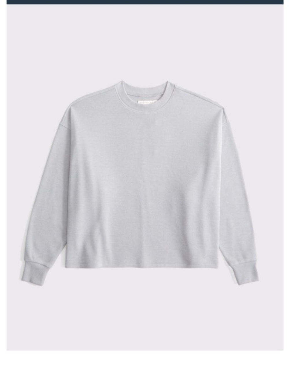Abercrombie & Fitch Light Gray Long-Sleeve Crewneck Top